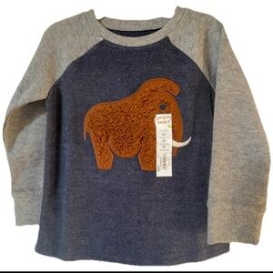 NWT! Jumping Beans Med. Knit Long Sleeve “Wooly Mammoth” Shirt ~ Size 3T